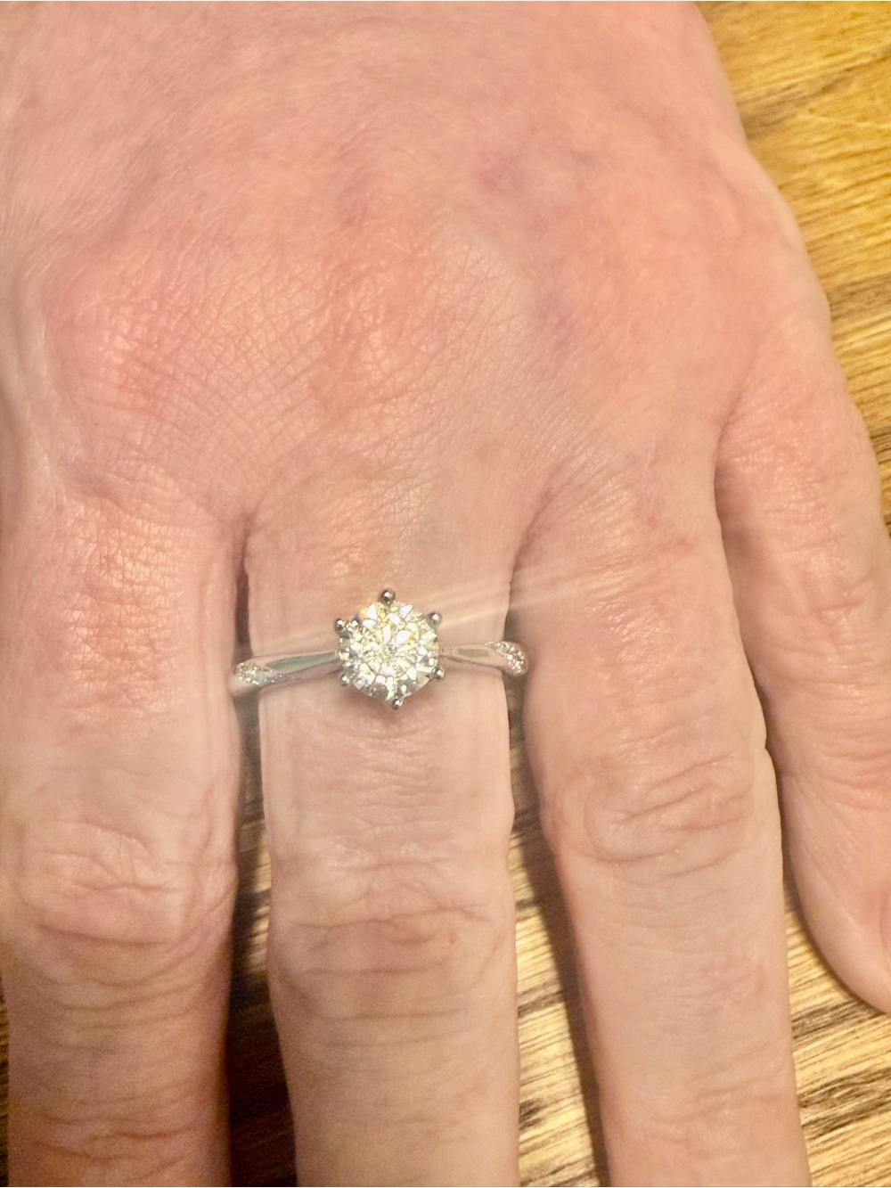 1 Ct Moissanite Solitaire Ring Size 8 | Adjustable S925 Sterling Silver Band - Picture 3 of 5
